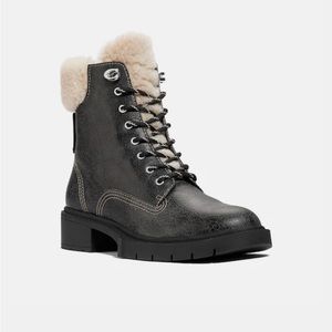 Coach Lorimer Boot — sheerling, black leather.